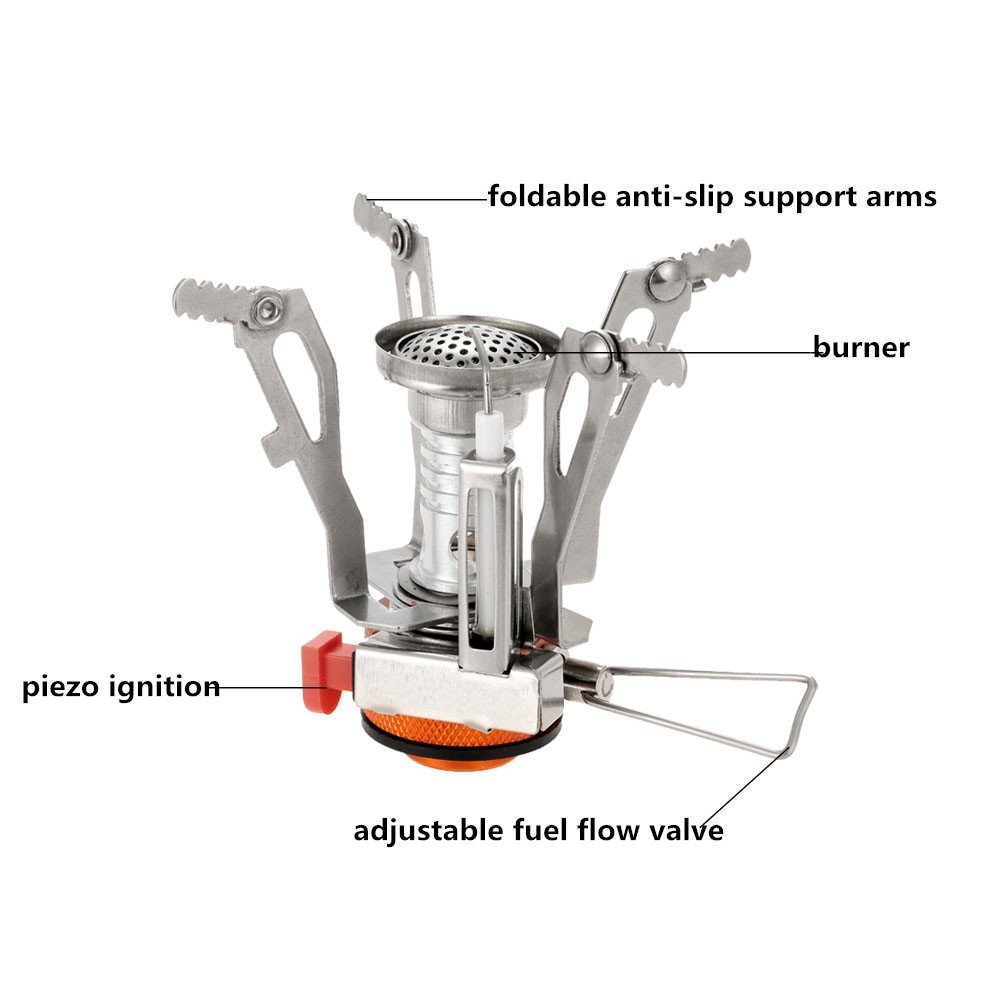 Ultralight Portable Backpacking Mini Pocket Camping Stoves with Piezo Ignition for Hiking Picnic Cookware Set of 2 Ultralight Portable Backpacking Mini Pocket Camping Stoves with Piezo Ignition for Hiking Picnic Cookware Set of 2