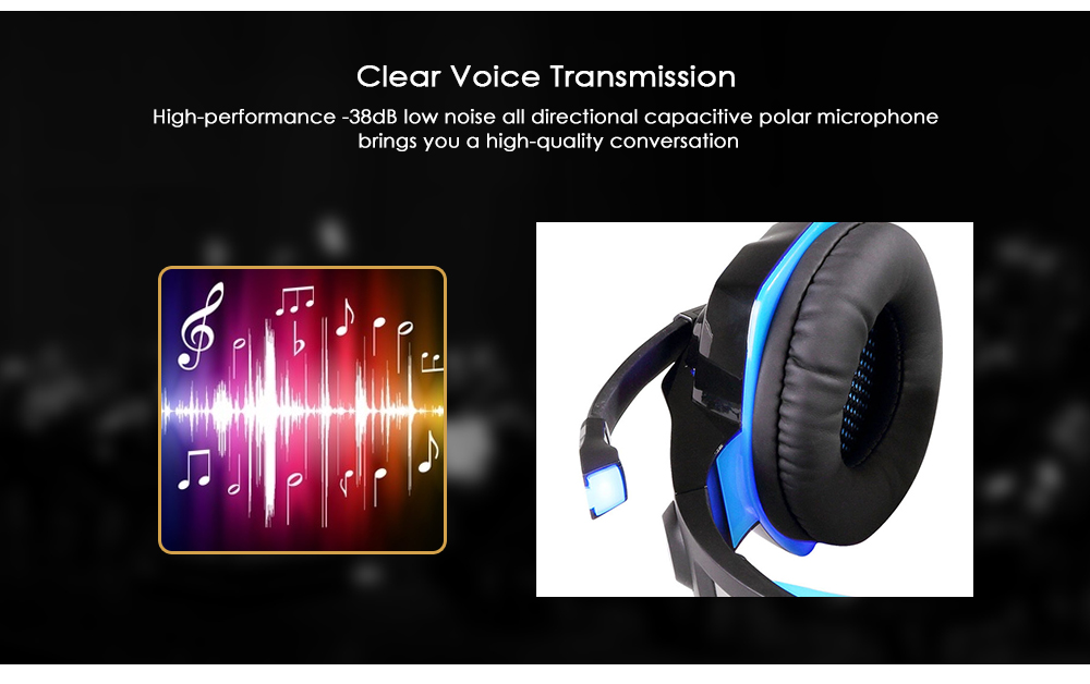 KOTION EACH G2000 Stereo Gaming Headset 2.2m Cable LED Light Over-ear Headphones with Mic for Computer Game KOTION EACH G2000 Stereo Gaming Headset 2.2m Cable LED Light Over-ear Headphones with Mic for Computer Game