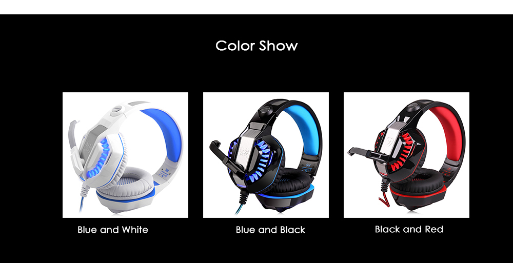 KOTION EACH G2000 Stereo Gaming Headset 2.2m Cable LED Light Over-ear Headphones with Mic for Computer Game KOTION EACH G2000 Stereo Gaming Headset 2.2m Cable LED Light Over-ear Headphones with Mic for Computer Game