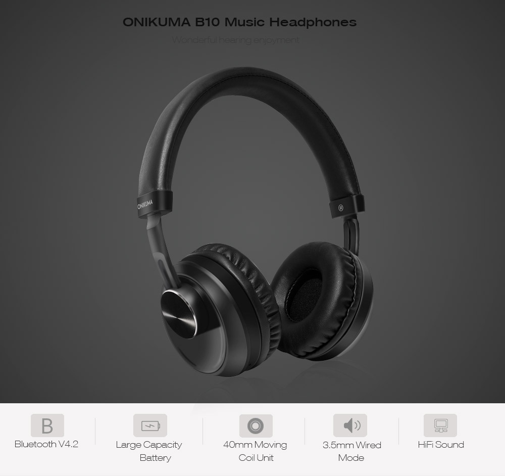 ONIKUMA B10 HD Stereo Music Headphones with Built-in Microphone 3.5MM Wired Earphone ONIKUMA B10 HD Stereo Music Headphones with Built-in Microphone 3.5MM Wired Earphone