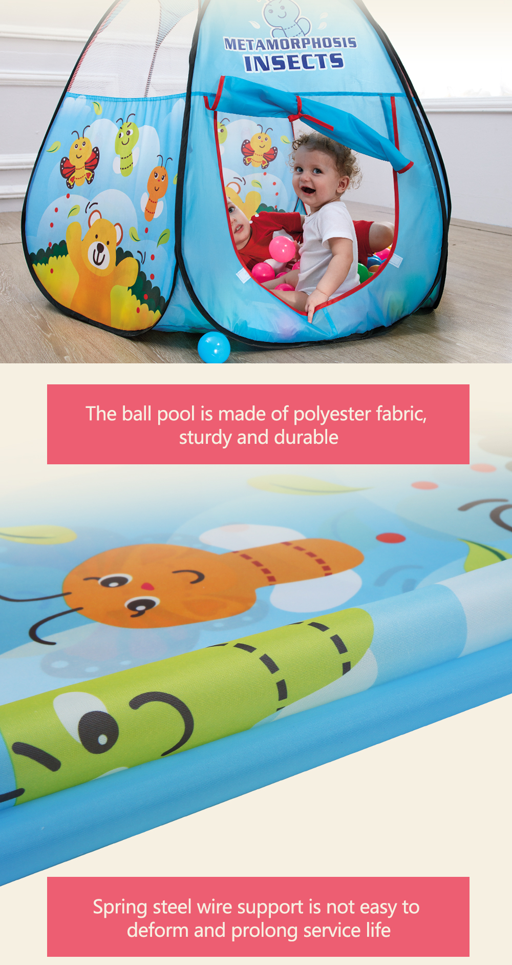 NuKied Children Cartoon Honeybee Pattern Tents NuKied Children Cartoon Honeybee Pattern Tents