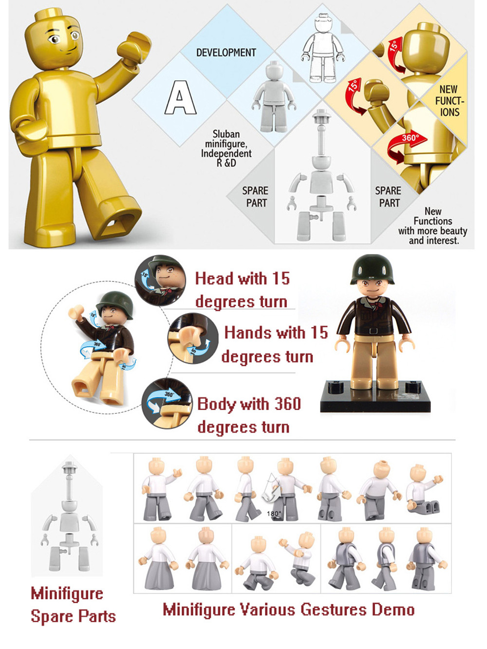 Sluban Building Blocks Educational Kids Toy Army Set 1PC Sluban Building Blocks Educational Kids Toy Army Set 1PC
