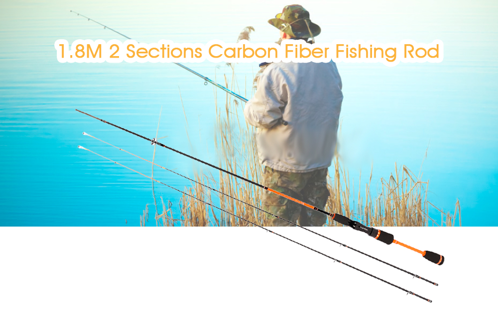 TSURINOYA 1.8M 2 Section Carbon Fiber Fly Fishing Rod Fish Tackle TSURINOYA 1.8M 2 Section Carbon Fiber Fly Fishing Rod Fish Tackle