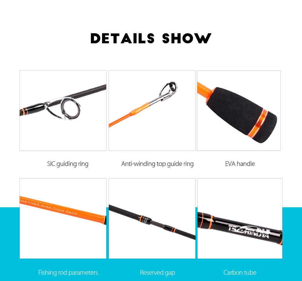 TSURINOYA 1.8M 2 Section Carbon Fiber Fly Fishing Rod Fish Tackle TSURINOYA 1.8M 2 Section Carbon Fiber Fly Fishing Rod Fish Tackle