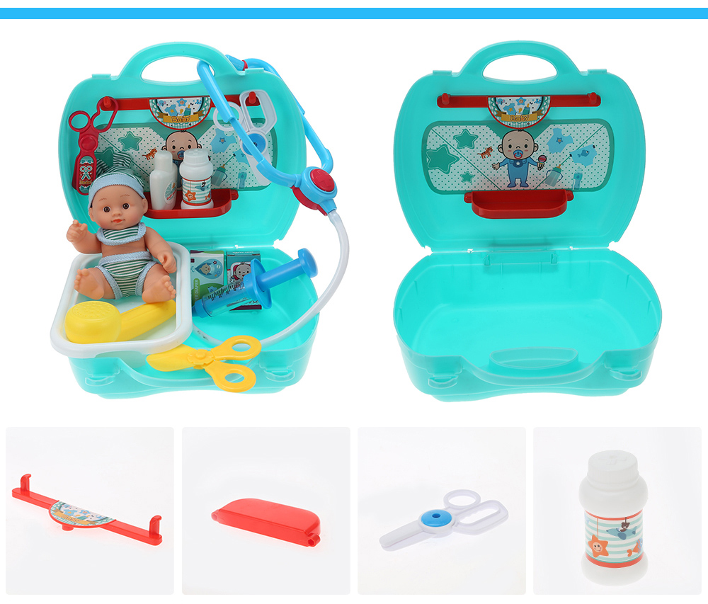 Kids Pretend Play Doctor Game Education Toy Plastic Suitcase Kit Kids Pretend Play Doctor Game Education Toy Plastic Suitcase Kit