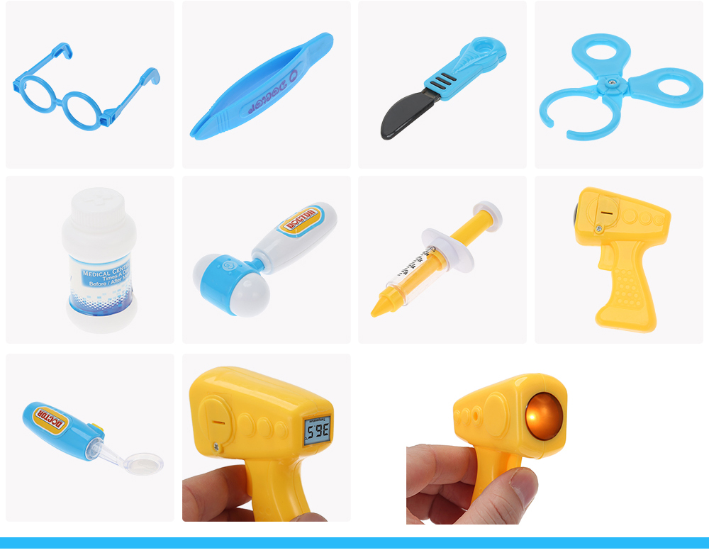 Kids Pretend Play Doctor Game Education Toy Plastic Suitcase Kit Kids Pretend Play Doctor Game Education Toy Plastic Suitcase Kit