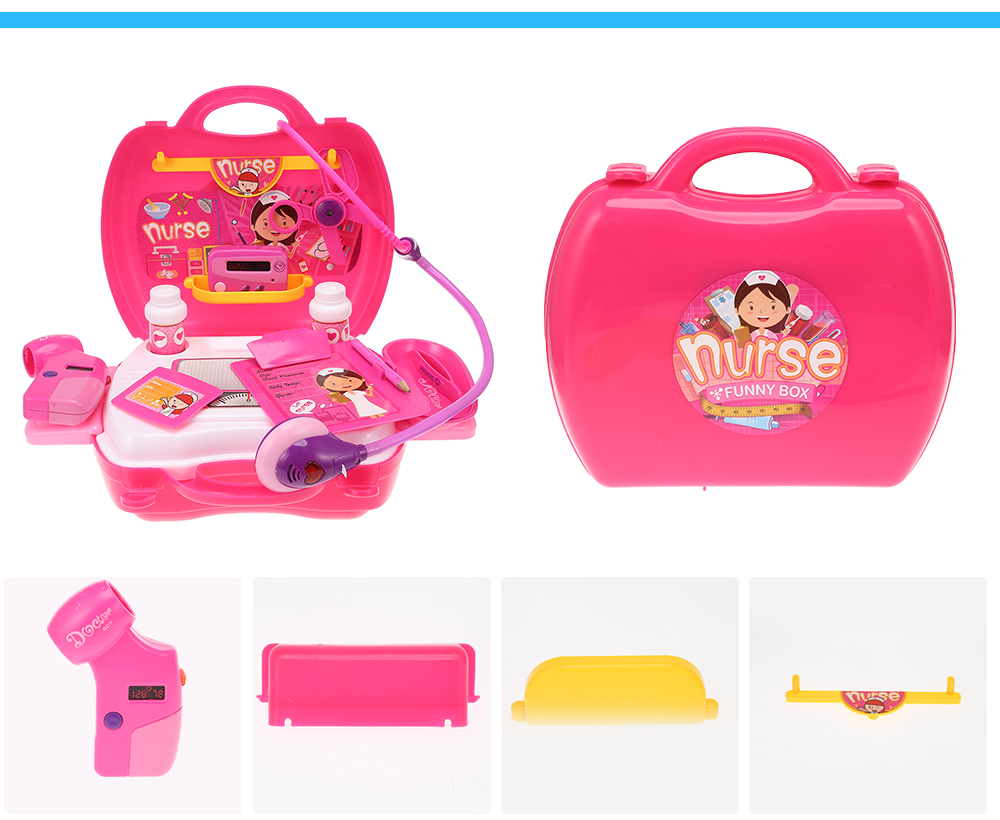 Kids Pretend Play Doctor Game Education Toy Plastic Suitcase Kit Kids Pretend Play Doctor Game Education Toy Plastic Suitcase Kit