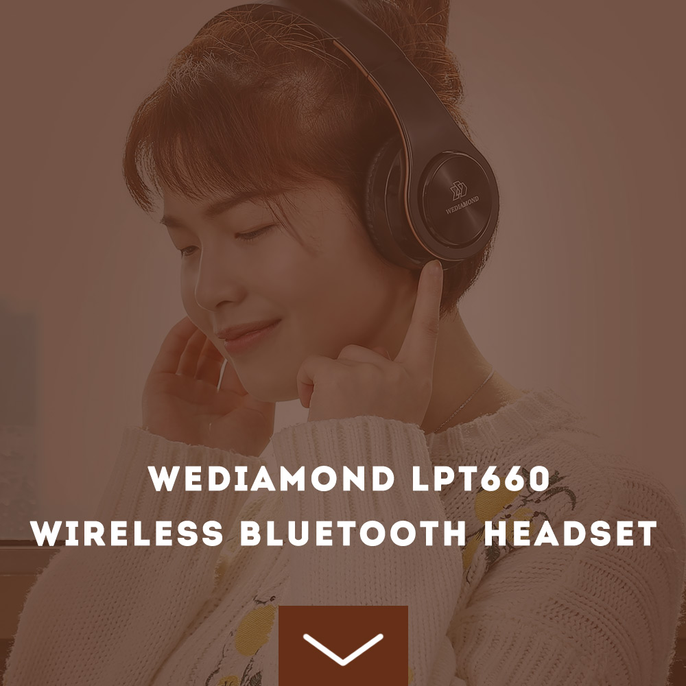 Wediamond LPT660 Wireless Bluetooth Headset Stereo Sound Built-in Microphone Wediamond LPT660 Wireless Bluetooth Headset Stereo Sound Built-in Microphone