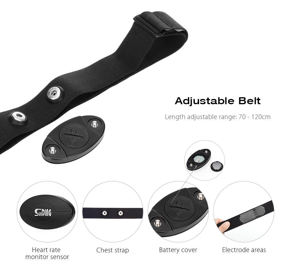 SunDing Outdoor Heart Rate Monitor Chest Strap Bluetooth 4.0 Wireless Band SunDing Outdoor Heart Rate Monitor Chest Strap Bluetooth 4.0 Wireless Band