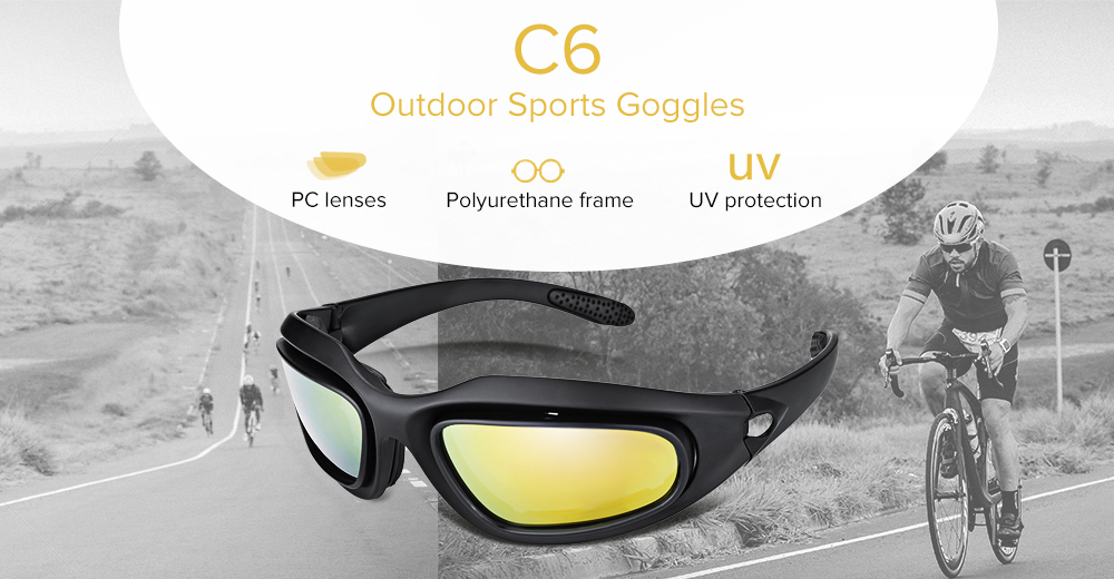 C6 Outdoor Sports Sun Glasses Tactical Hunting UV Protection Cycling Goggles C6 Outdoor Sports Sun Glasses Tactical Hunting UV Protection Cycling Goggles