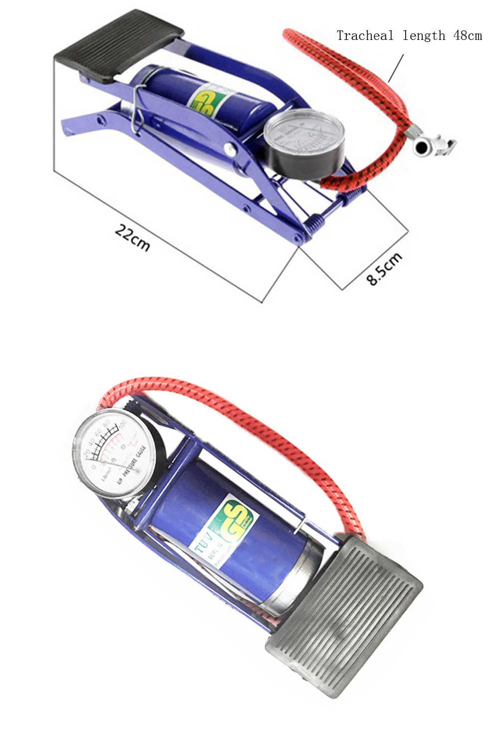 Bicycle Mountain Bike Foot Pedal Type Electric Motorcycle Automobile Inflator Bicycle Mountain Bike Foot Pedal Type Electric Motorcycle Automobile Inflator