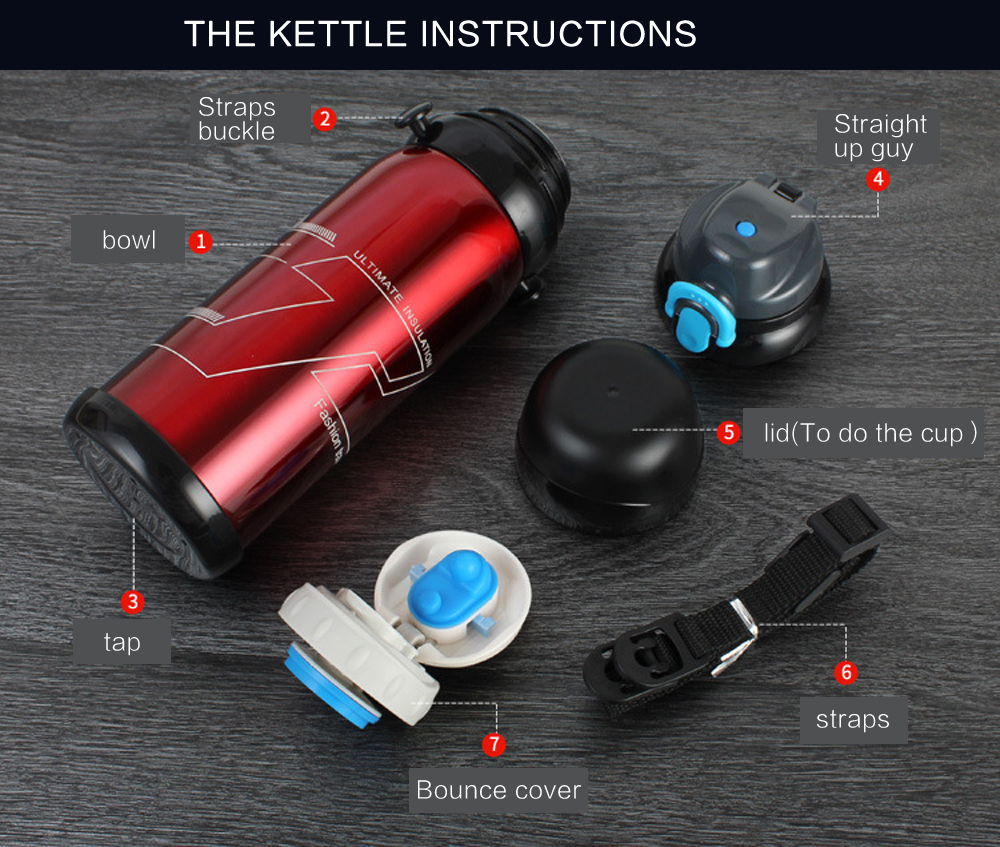 Stainless Steel Outdoor Portable Sports Kettle 800ML Stainless Steel Outdoor Portable Sports Kettle 800ML