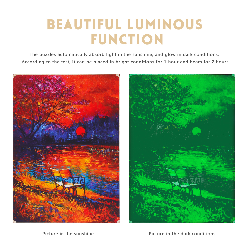 1000pcs Wooden Luminous Puzzles Oil Painting Series Sunset Scene Educational Toys 1000pcs Wooden Luminous Puzzles Oil Painting Series Sunset Scene Educational Toys