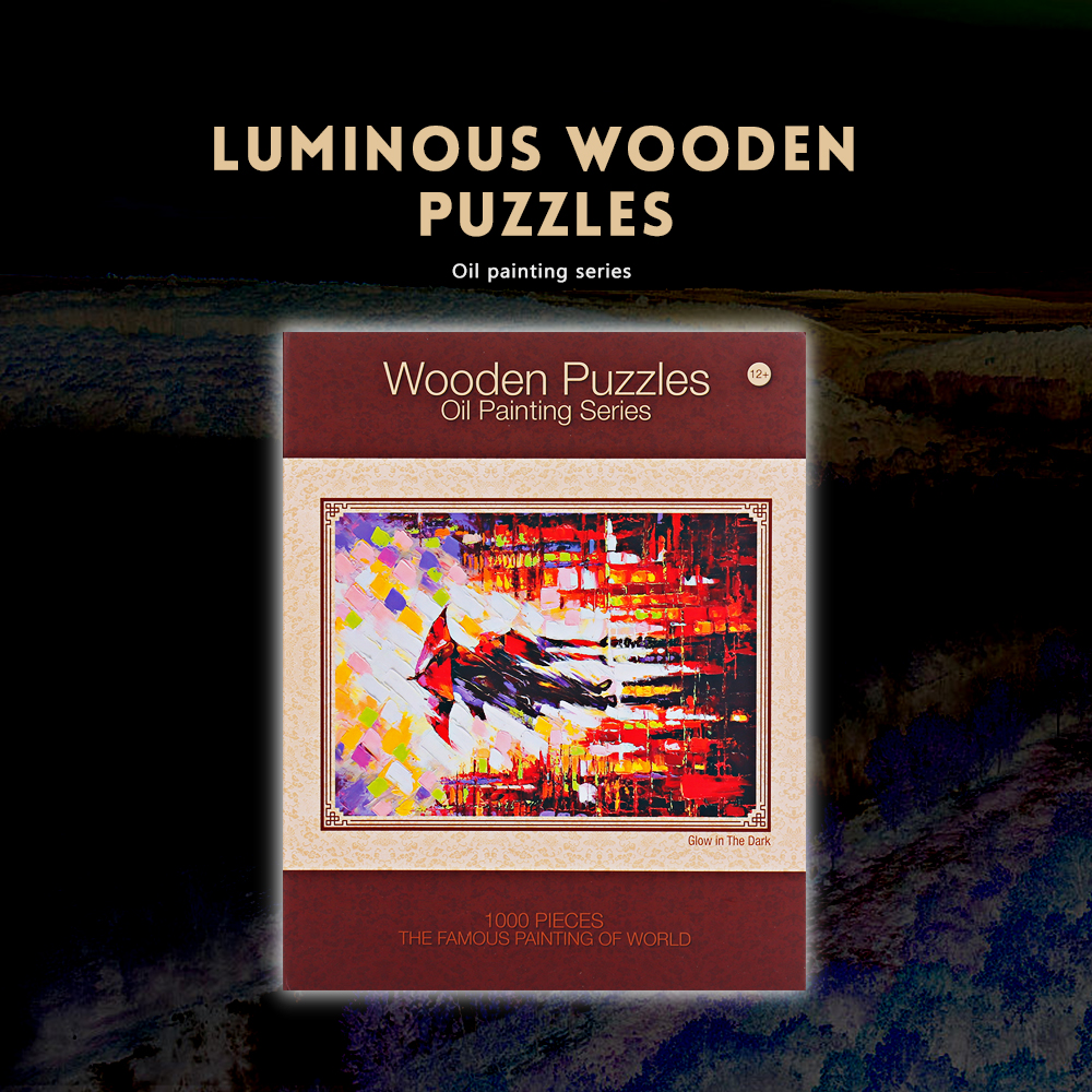 1000pcs Luminous Wooden Puzzles Oil Painting Series Rainy Scene Educational Toys 1000pcs Luminous Wooden Puzzles Oil Painting Series Rainy Scene Educational Toys