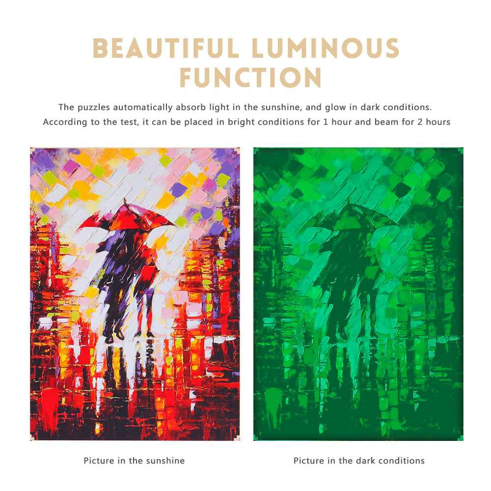 1000pcs Luminous Wooden Puzzles Oil Painting Series Rainy Scene Educational Toys 1000pcs Luminous Wooden Puzzles Oil Painting Series Rainy Scene Educational Toys