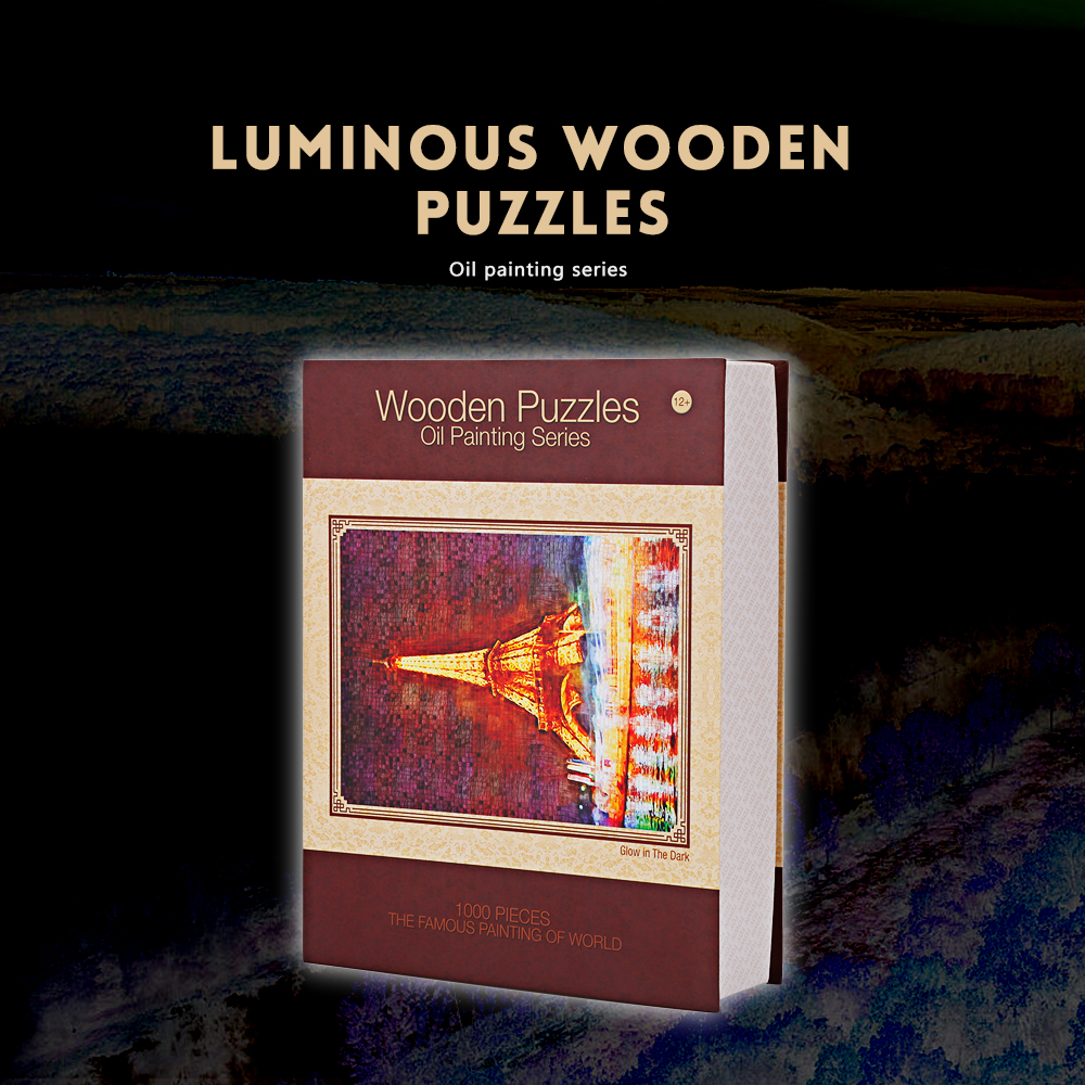 1000pcs Luminous Wooden Puzzles Oil Painting Series Tower Educational Toys 1000pcs Luminous Wooden Puzzles Oil Painting Series Tower Educational Toys