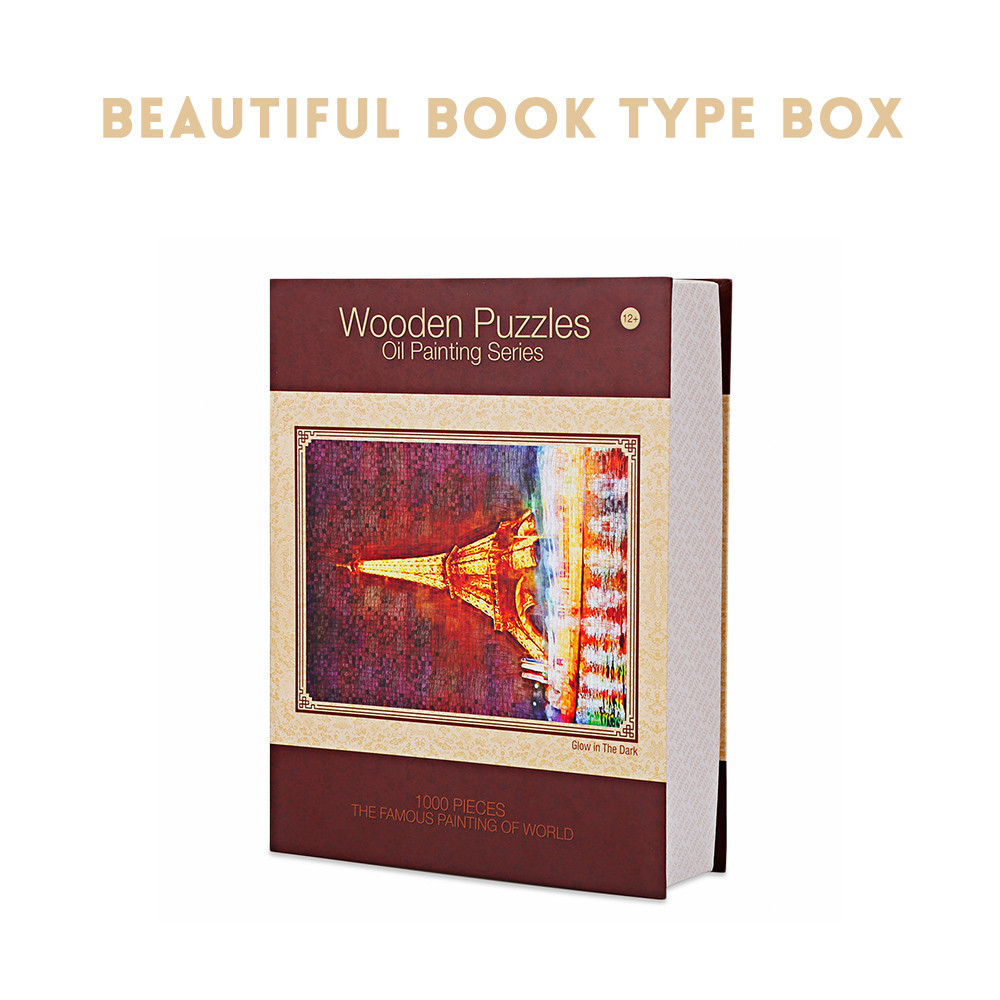 1000pcs Luminous Wooden Puzzles Oil Painting Series Tower Educational Toys 1000pcs Luminous Wooden Puzzles Oil Painting Series Tower Educational Toys