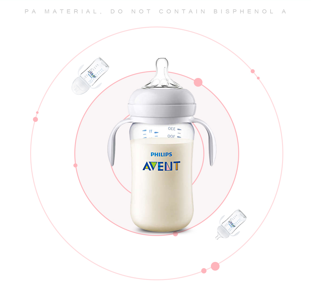 Philips Avent 11oz / 330ml Baby Handle Milk Bottle Training Feeding Drinking Cup Philips Avent 11oz / 330ml Baby Handle Milk Bottle Training Feeding Drinking Cup