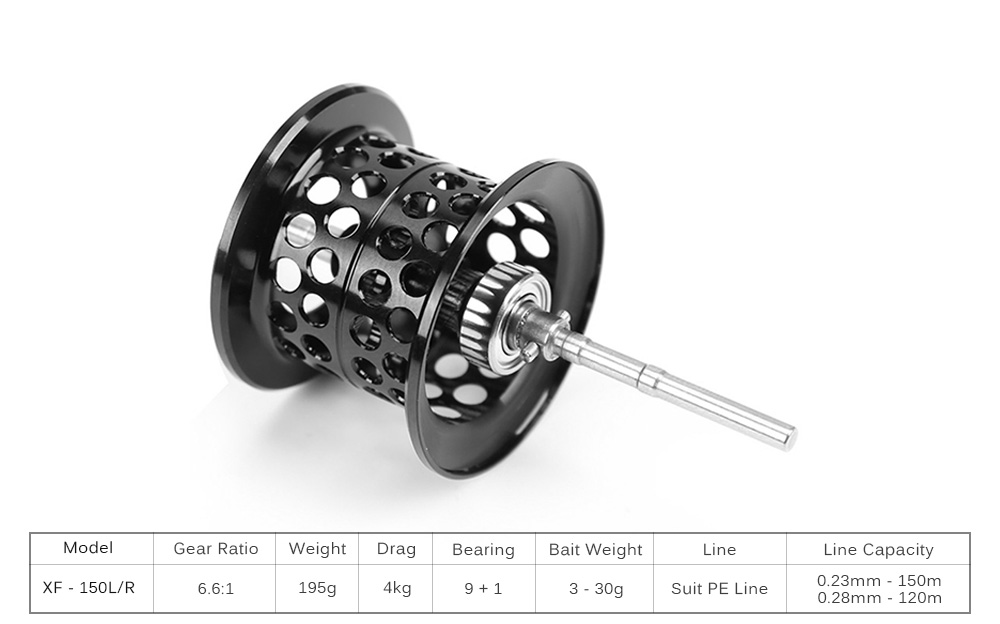 Tsurinoya XF - 150 6.6:1 Left / Right Hand Metal Deep Spool Optional 9 + 1BB Water Drop Wheel Bait Casting Fishing Reel Tsurinoya XF - 150 6.6:1 Left / Right Hand Metal Deep Spool Optional 9 + 1BB Water Drop Wheel Bait Casting Fishing Reel