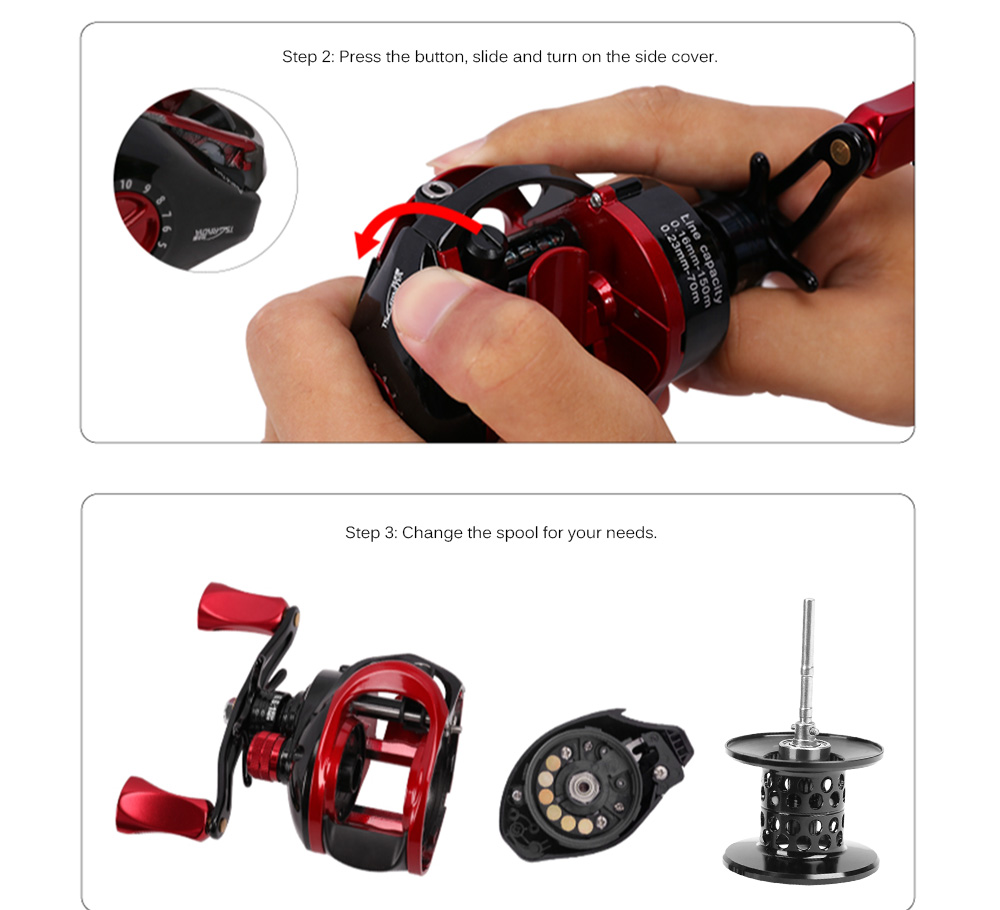 Tsurinoya XF - 50 6.6:1 Two Model Left / Right Hand Metal Deep Spool Optional 9 + 1BB Water Drop Wheel Bait Casting Fishing Reel Tsurinoya XF - 50 6.6:1 Two Model Left / Right Hand Metal Deep Spool Optional 9 + 1BB Water Drop Wheel Bait Casting Fishing Reel