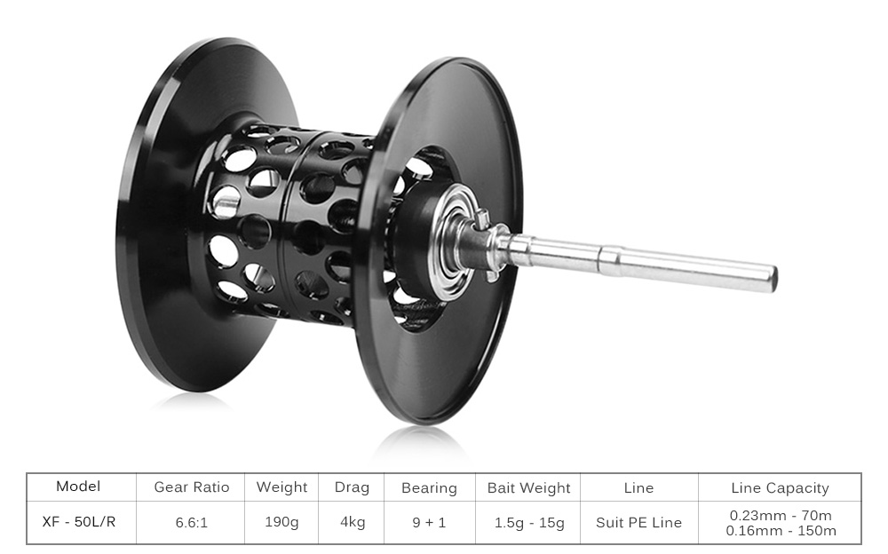 Tsurinoya XF - 50 6.6:1 Two Model Left / Right Hand Metal Deep Spool Optional 9 + 1BB Water Drop Wheel Bait Casting Fishing Reel Tsurinoya XF - 50 6.6:1 Two Model Left / Right Hand Metal Deep Spool Optional 9 + 1BB Water Drop Wheel Bait Casting Fishing Reel