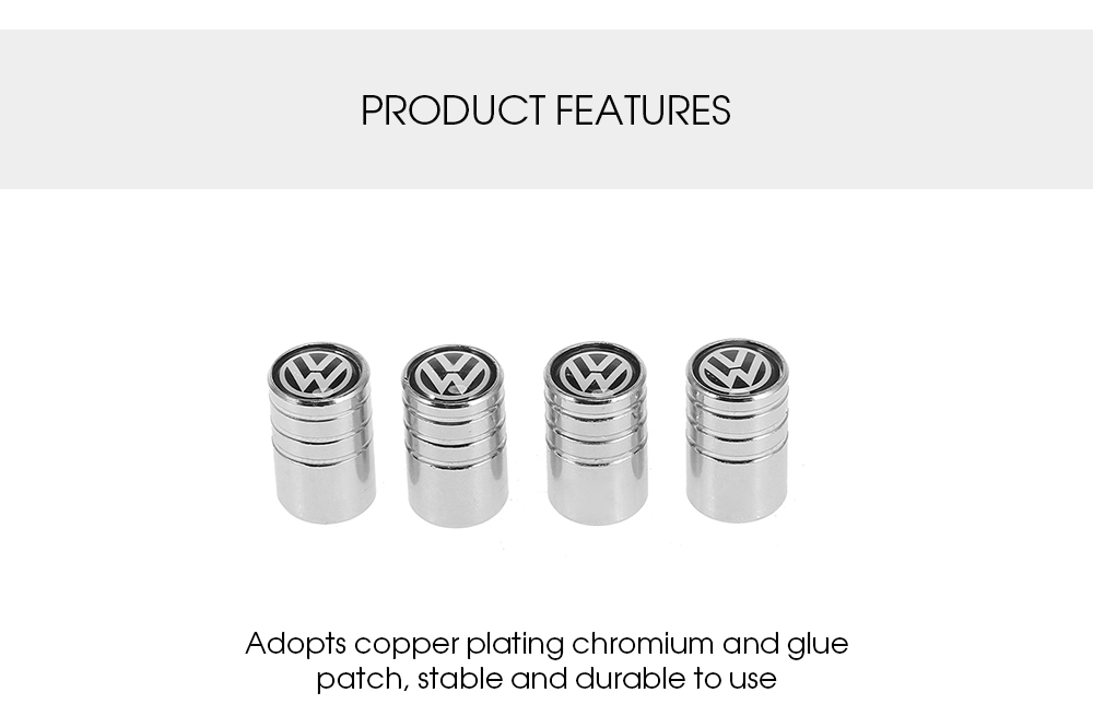 Universal Car Tire Valves Cover Metal Wheel Caps 4pcs