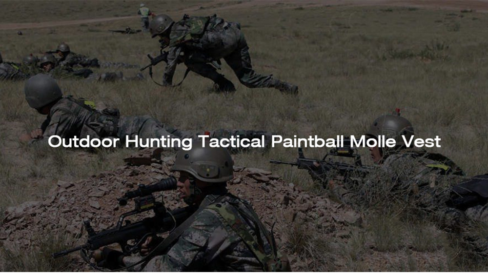 Tactical Paintball Military Assault Shooting Hunting Molle Vest with Holster Tactical Paintball Military Assault Shooting Hunting Molle Vest with Holster