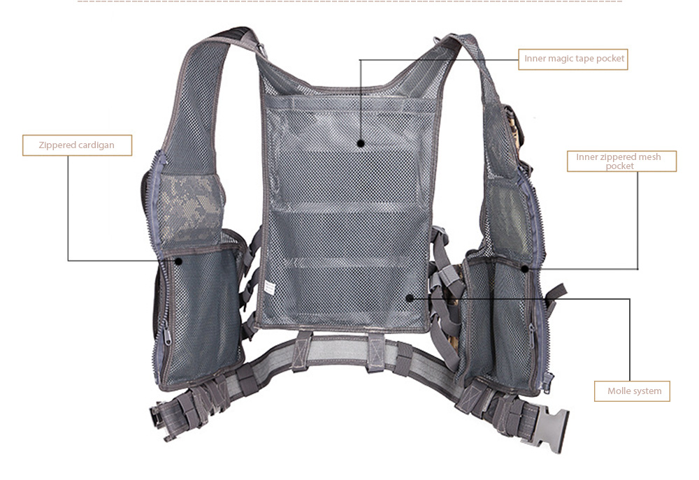 Tactical Paintball Military Assault Shooting Hunting Molle Vest with Holster Tactical Paintball Military Assault Shooting Hunting Molle Vest with Holster