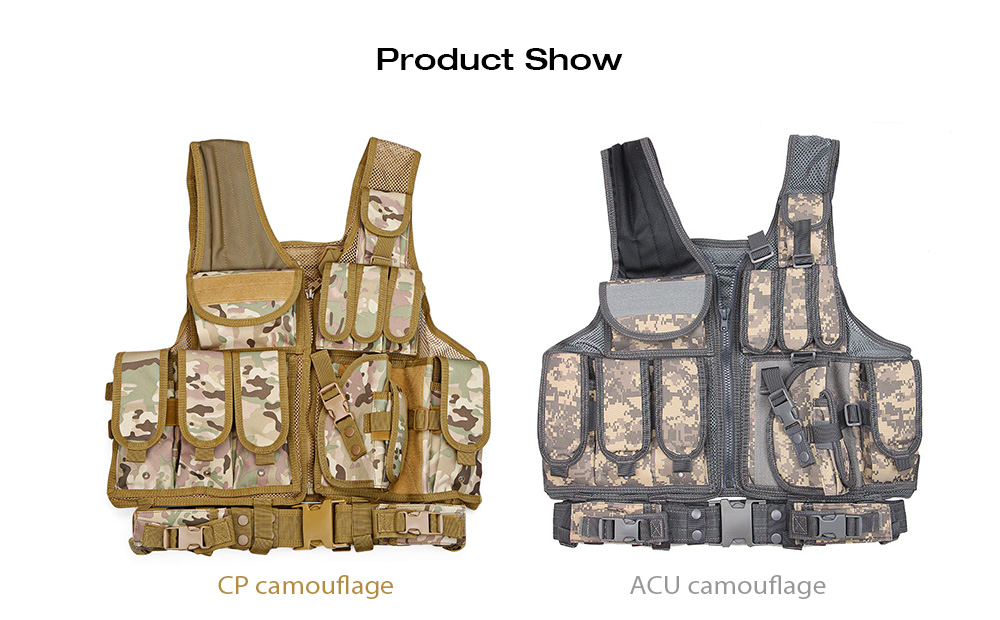 Tactical Paintball Military Assault Shooting Hunting Molle Vest with Holster Tactical Paintball Military Assault Shooting Hunting Molle Vest with Holster