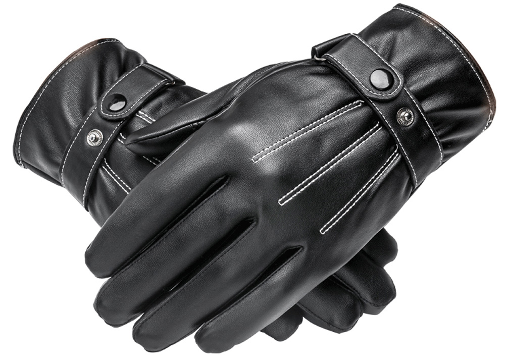 Men Cycling Autumn and Winter Plus Velvet Padded Outdoor Pu Leather Gloves Men Cycling Autumn and Winter Plus Velvet Padded Outdoor Pu Leather Gloves