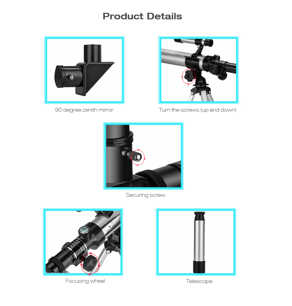 Eyebre F40400 90X Portable Astronomical Refractor Telescope + Portable Tripode Eyebre F40400 90X Portable Astronomical Refractor Telescope + Portable Tripode