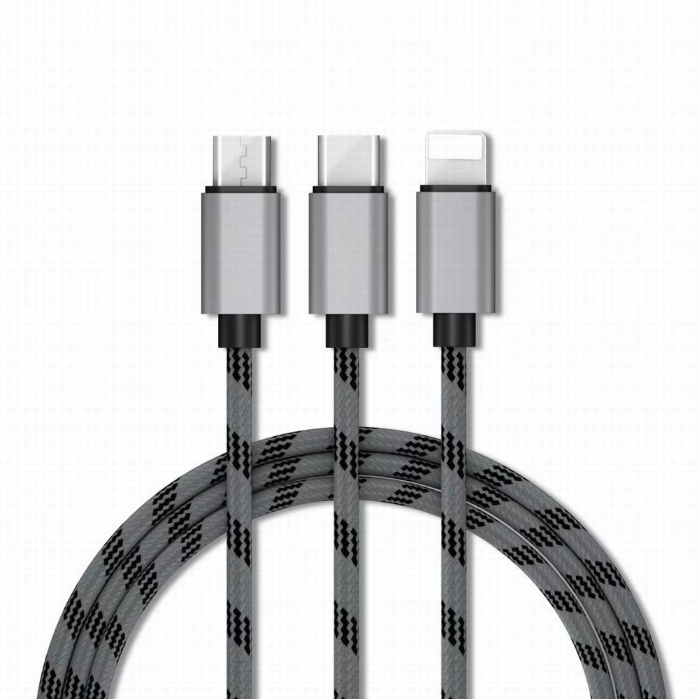 High Quality Wire 3 in 1 Cable and Charging Cable Usb for Android Micro+iPhone+Type-C Usb High Quality Wire 3 in 1 Cable and Charging Cable Usb for Android Micro+iPhone+Type-C Usb