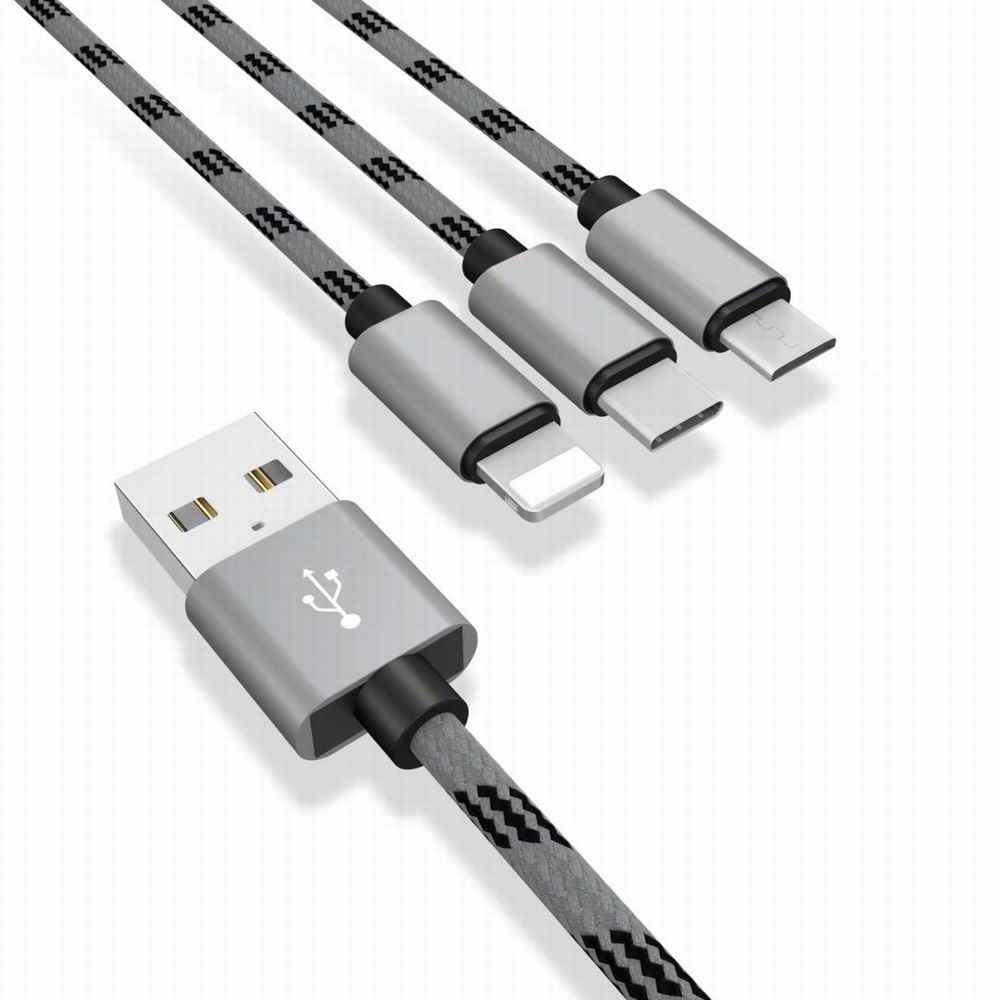 High Quality Wire 3 in 1 Cable and Charging Cable Usb for Android Micro+iPhone+Type-C Usb High Quality Wire 3 in 1 Cable and Charging Cable Usb for Android Micro+iPhone+Type-C Usb