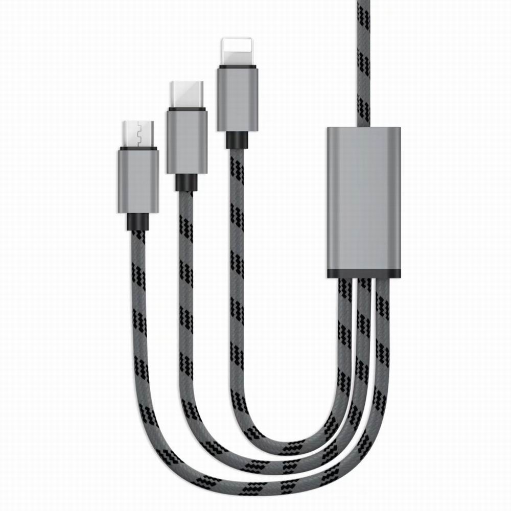 High Quality Wire 3 in 1 Cable and Charging Cable Usb for Android Micro+iPhone+Type-C Usb High Quality Wire 3 in 1 Cable and Charging Cable Usb for Android Micro+iPhone+Type-C Usb