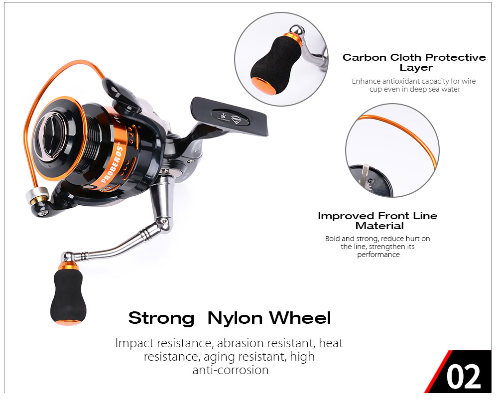 PRO BEROS 7BB Metal Wheel Fish Spool Lightweight Fishing Tackle Spinning Reel PRO BEROS 7BB Metal Wheel Fish Spool Lightweight Fishing Tackle Spinning Reel