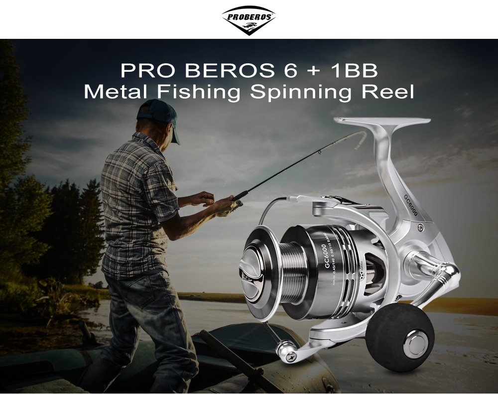 PRO BEROS GC Series 6.3:1 6 + 1BB Lightweight Seamless Metal Fishing Spinning Reel PRO BEROS GC Series 6.3:1 6 + 1BB Lightweight Seamless Metal Fishing Spinning Reel