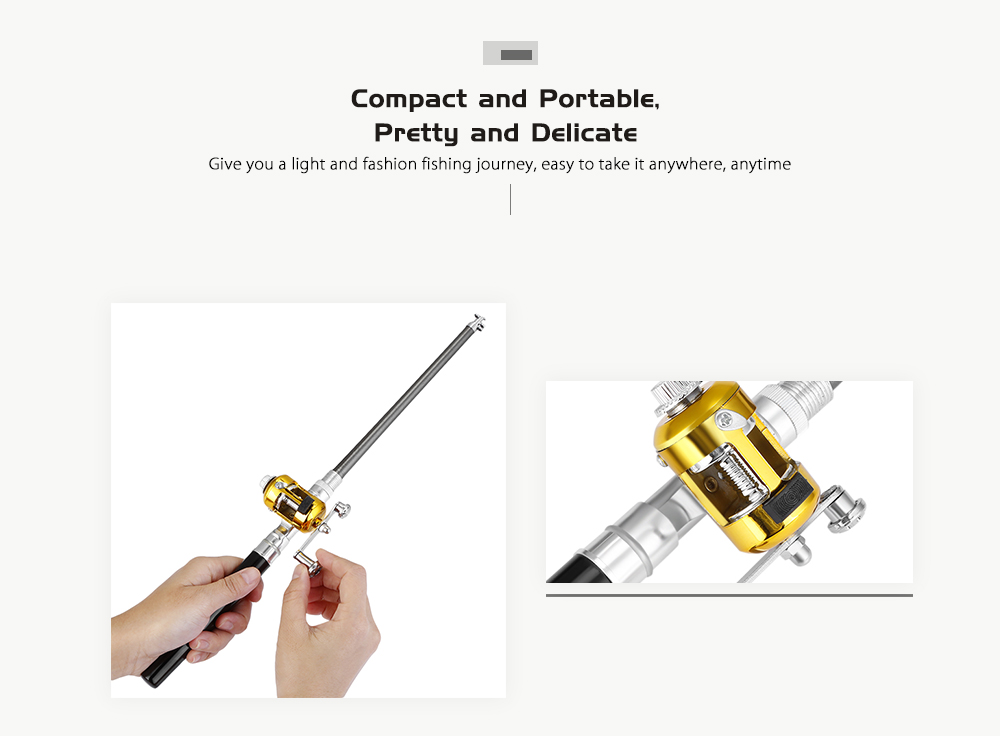 Pen Shape Portable Aluminum Alloy Fishing Rod Mini Fish Pole Reel Combos Pen Shape Portable Aluminum Alloy Fishing Rod Mini Fish Pole Reel Combos