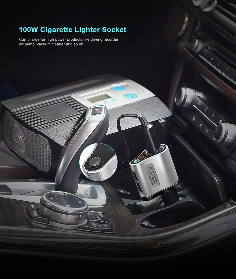 HSC 119A 3 in 1 Car Charger with Cigarette Lighter Socket Dual USB Ports 3.1A High Current HSC 119A 3 in 1 Car Charger with Cigarette Lighter Socket Dual USB Ports 3.1A High Current