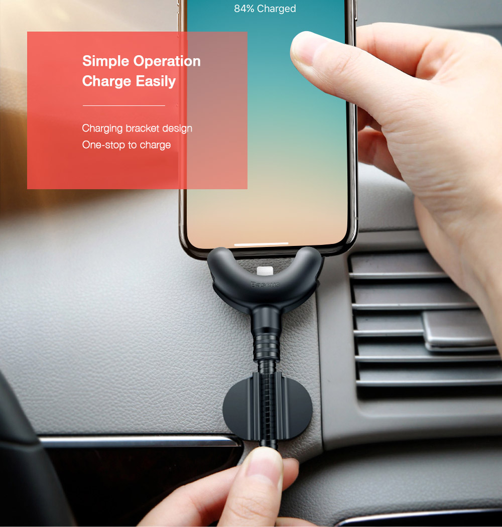 Baseus O-type Car Mount Cable 2.1A 0.8M ABS PC for iPhone