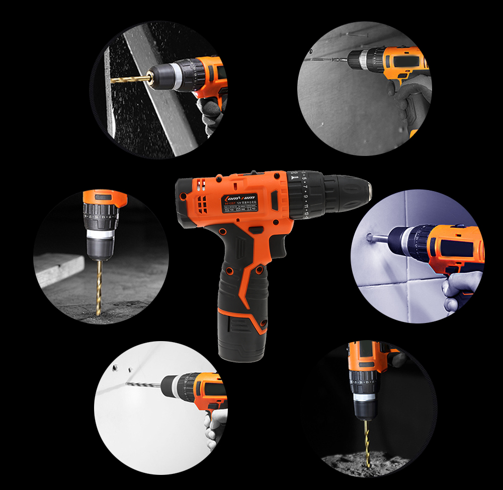 Household Screwdriver Cordless Power Electric Drill Drilling Tool Kit