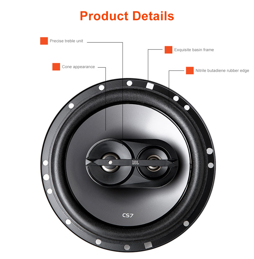 JBL CS763 Pair of Car Speaker 6.5 inch Coaxial Three-way 45 - 135W JBL CS763 Pair of Car Speaker 6.5 inch Coaxial Three-way 45 - 135W