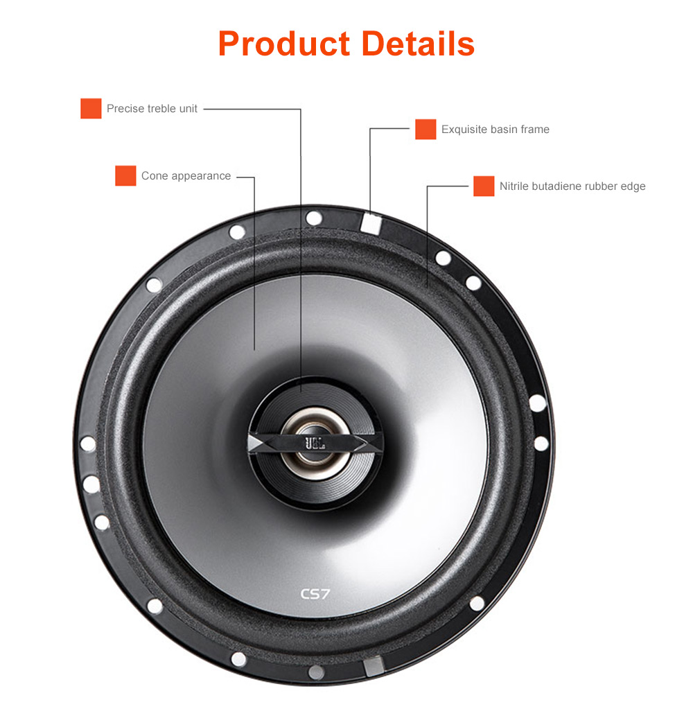 JBL CS762 Pair of Car Speaker 6.5 inch Coaxial Two-way 45 - 135W JBL CS762 Pair of Car Speaker 6.5 inch Coaxial Two-way 45 - 135W