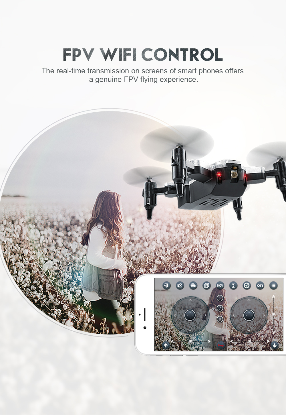 JJRC H54W Foldable Mini RC Drone WiFi FPV Camera / Waypoints / G-sensor / Voice Control / Altitude Hold / Headless Mode JJRC H54W Foldable Mini RC Drone WiFi FPV Camera / Waypoints / G-sensor / Voice Control / Altitude Hold / Headless Mode