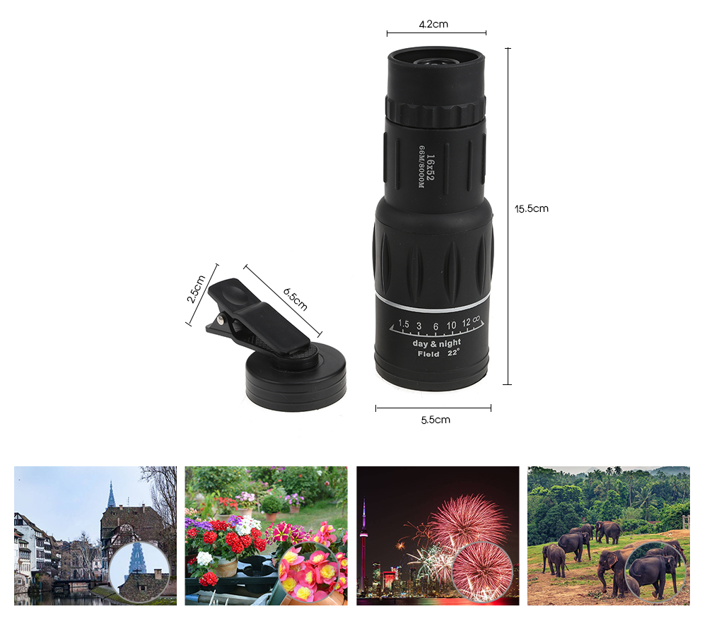 16 x 52 Mobile Phone Monocular Superfine Waterproof Telescope Vision 16 x 52 Mobile Phone Monocular Superfine Waterproof Telescope Vision