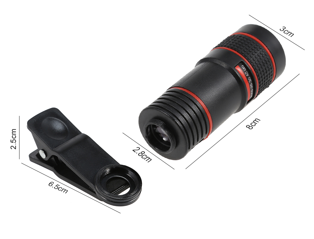 8 x 18 Mobile Phone Telescope Telephoto Camera Lens Monocular Zooming Focus 8 x 18 Mobile Phone Telescope Telephoto Camera Lens Monocular Zooming Focus