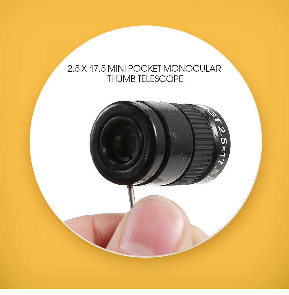 2.5 x 17.5 Mini Pocket Monocular Thumb Superfine Telescope Wide-angle Vision 2.5 x 17.5 Mini Pocket Monocular Thumb Superfine Telescope Wide-angle Vision