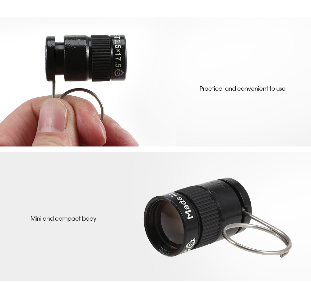 2.5 x 17.5 Mini Pocket Monocular Thumb Superfine Telescope Wide-angle Vision 2.5 x 17.5 Mini Pocket Monocular Thumb Superfine Telescope Wide-angle Vision