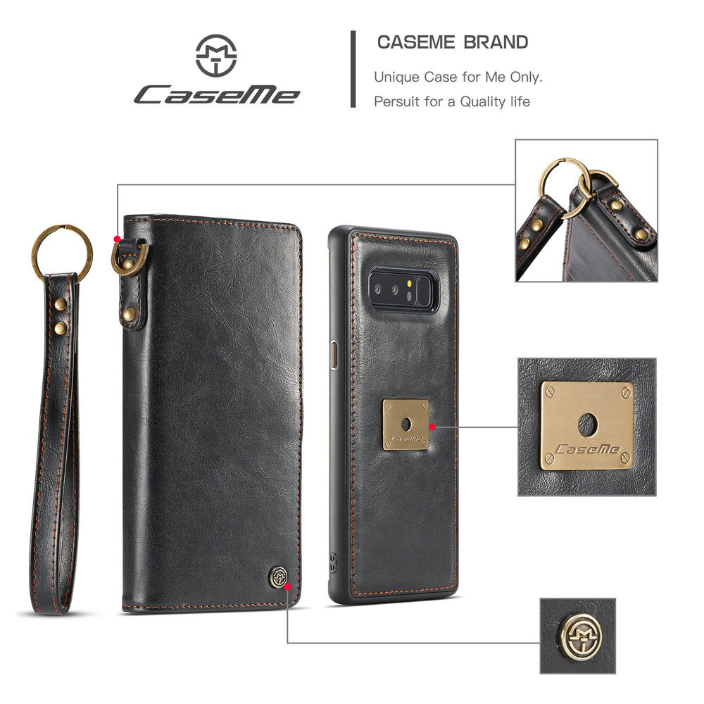 CaseMe for Samsung Galaxy Note 8 Handmade Premium Leather Wallet Case with Magnetic Closure Detachable Cover 7 ID Slots CaseMe for Samsung Galaxy Note 8 Handmade Premium Leather Wallet Case with Magnetic Closure Detachable Cover 7 ID Slots
