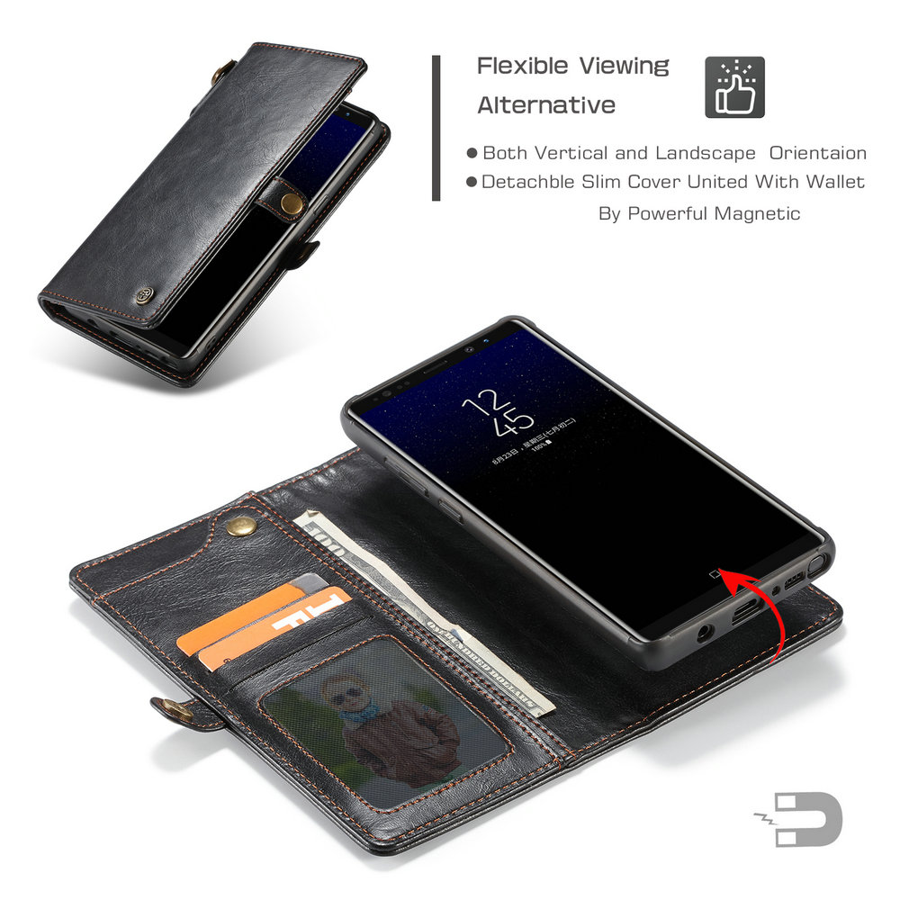 CaseMe for Samsung Galaxy Note 8 Handmade Premium Leather Wallet Case with Magnetic Closure Detachable Cover 7 ID Slots CaseMe for Samsung Galaxy Note 8 Handmade Premium Leather Wallet Case with Magnetic Closure Detachable Cover 7 ID Slots