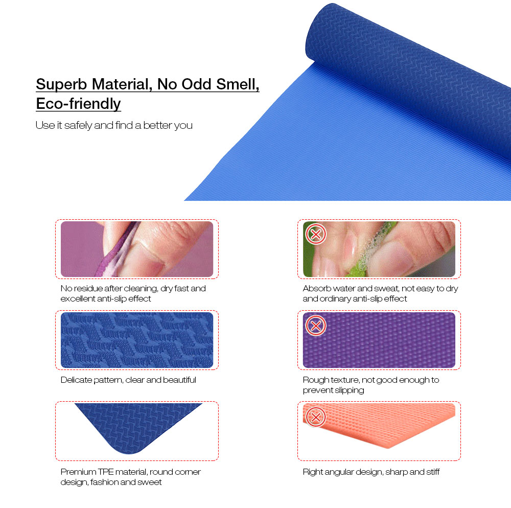 Outlife Double Layer Eco-friendly Anti-slip TPE Yoga Mat High-density Fitness Exercise Pad Outlife Double Layer Eco-friendly Anti-slip TPE Yoga Mat High-density Fitness Exercise Pad